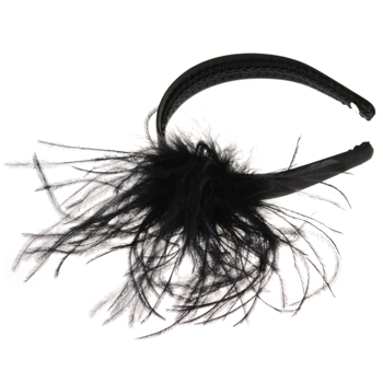 Karin's Garden - Ostrich Feather Headband - Jet Black (1)
